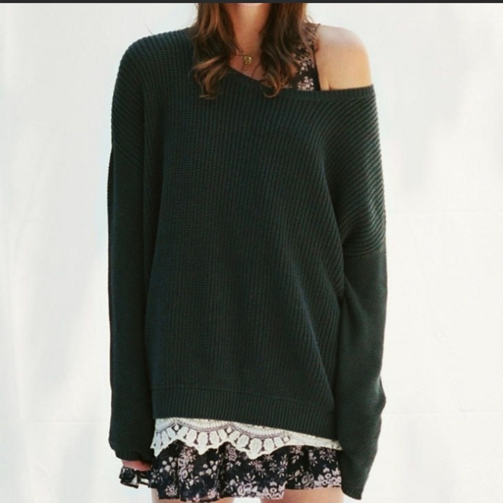 Urban Outfitters Green Sweater w/ Lace Bottom